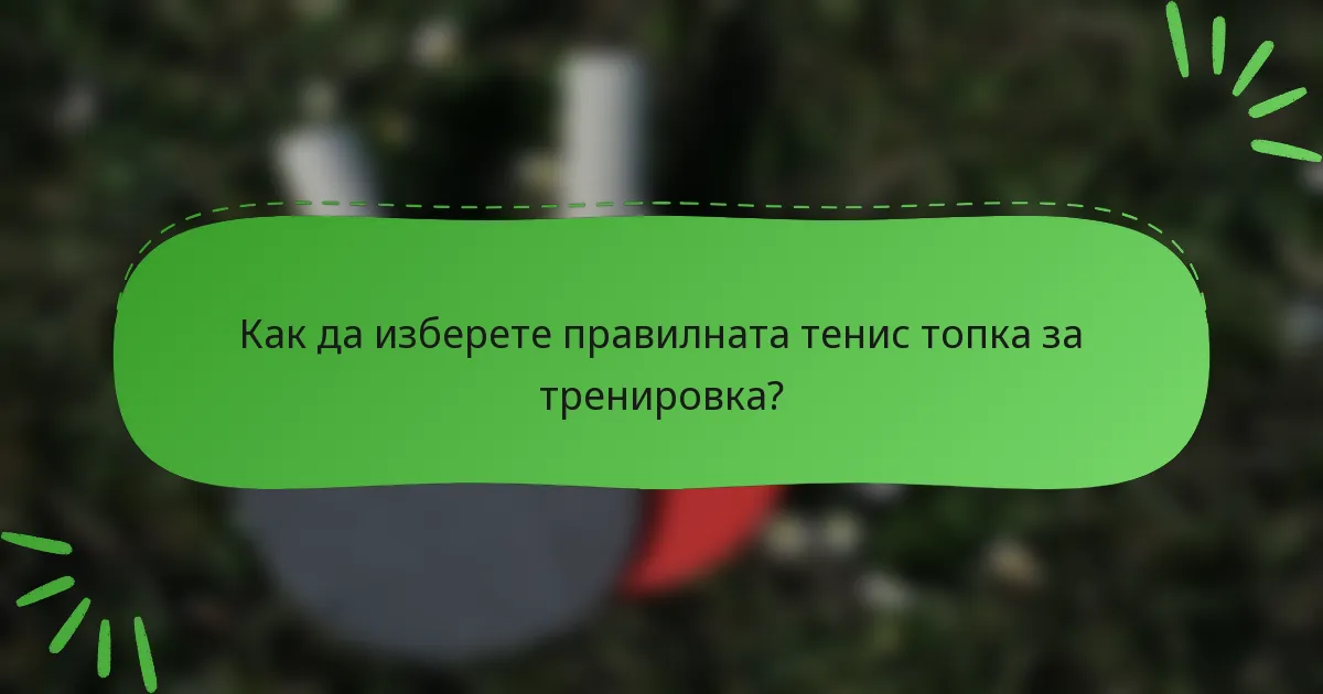 Как да изберете правилната тенис топка за тренировка?